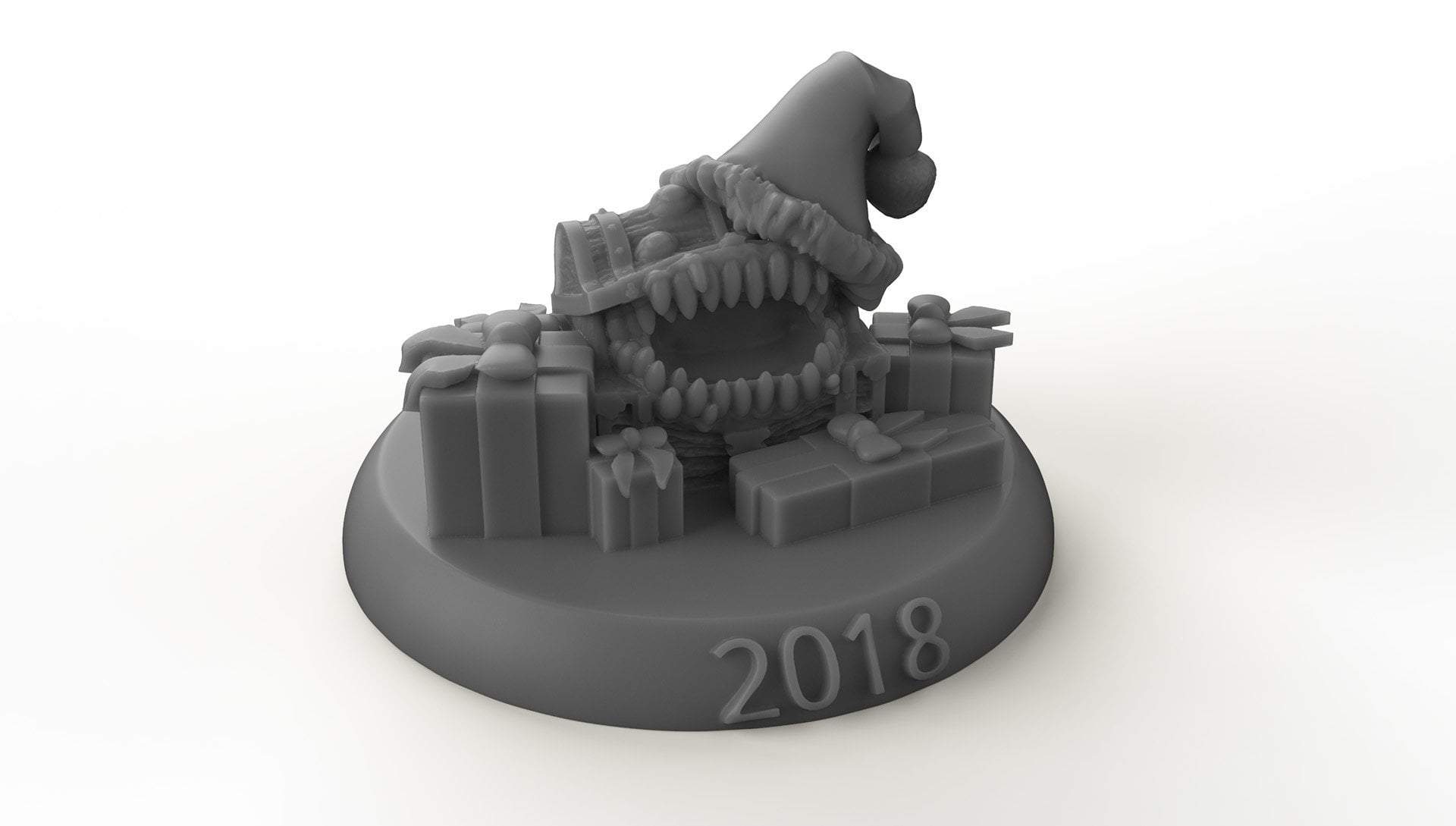 Galladoria Games Unpainted 2018 Christmas Mimic Collectible